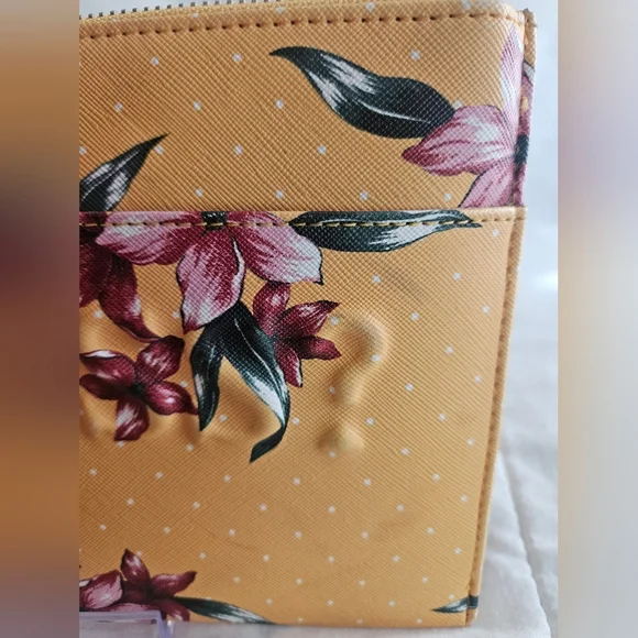 GUESS Mustard Floral Embossed Wristlet - Picture 5 of 5